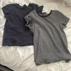 2 Pack brandy melville striped shirts! blue one has tiny tiny hole in the back.